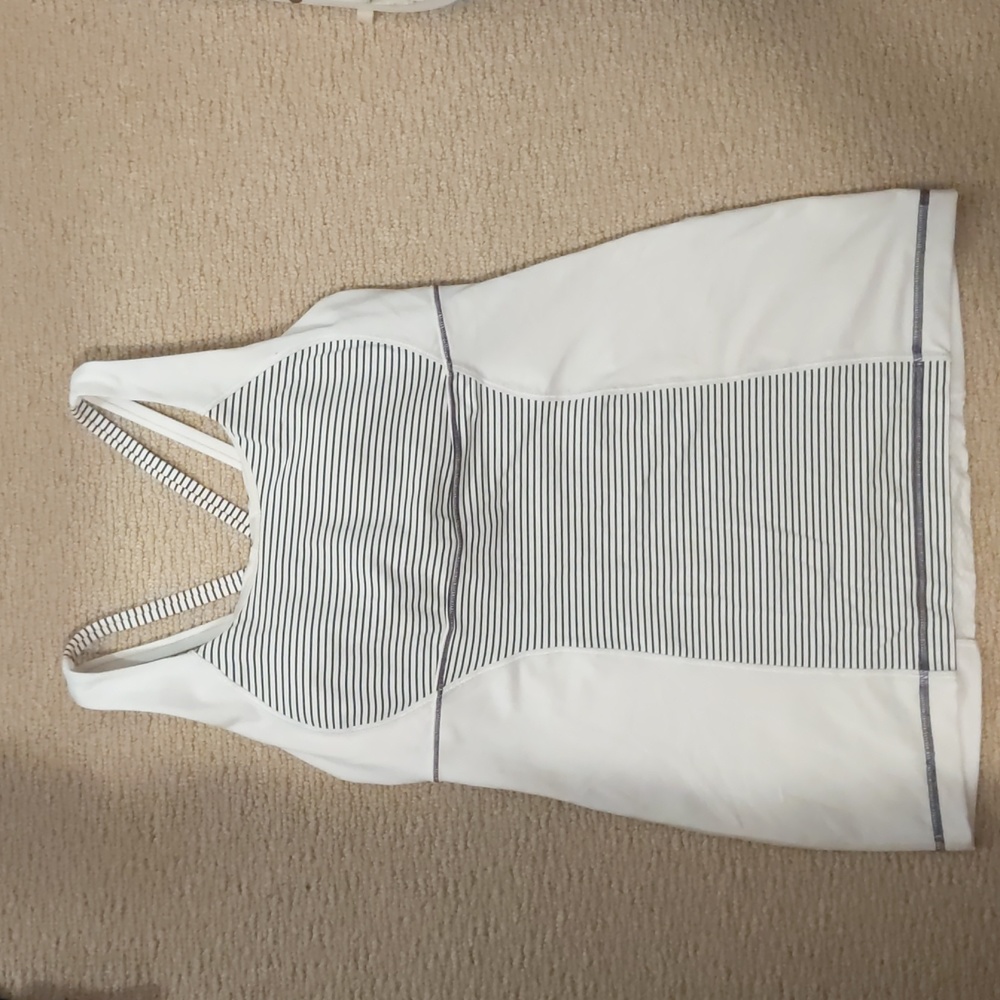Lululemon Energy Tank Angel wing stripe (cream /grey)